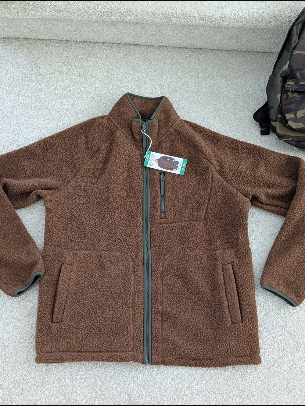 Mondetta Brown Sherpa Puffer Jacket